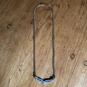 Vintage Gold Tone Fashion Rhinestone Necklace